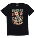 SUSHI SLAYER CAT T-SHIRT - JAPANESE GRAPHIC T-SHIRT BLACK