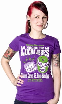 MEXICAN WRESTLING GIRL SHIRT LILA auf einer Ibbenb�ren Wunschliste / Geschenkidee