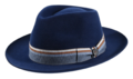 Fedora Bogart velours cotton stripes marine
