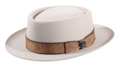 Fedora niederer Kopf Paspel & Garn elfenbein