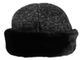 Toque mit Pelz schwarz/weiss